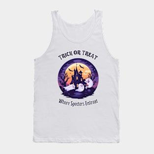 Moonlit Haunting: Spectral Trick or Treaters Tank Top